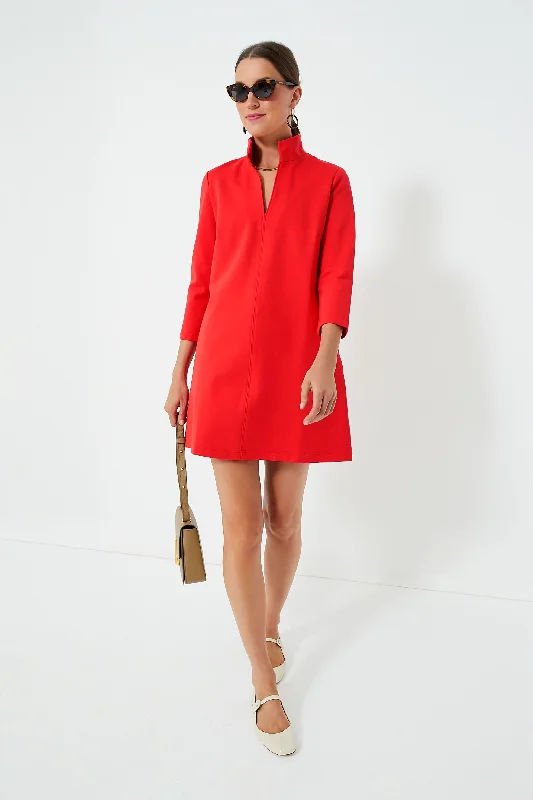 Hot Deal Poppy Red Ponte Clifton Dress