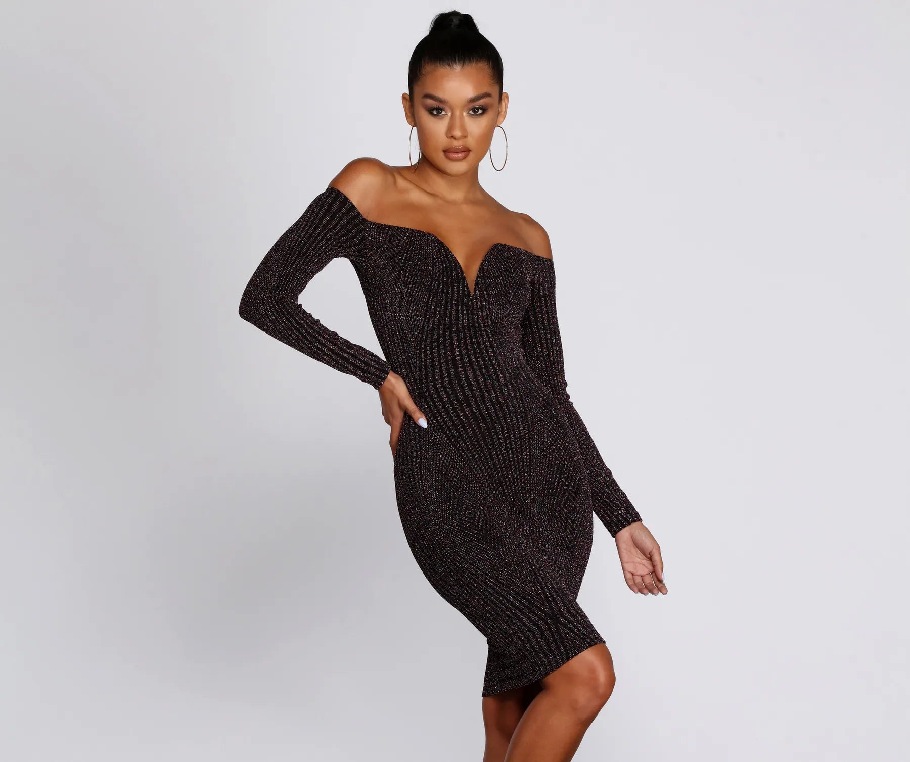 Price Reduction Lit In Lurex Midi Dress