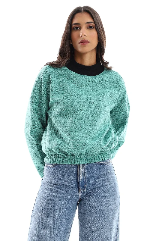 Online Specials O155698 Heather Turquoise Slip On Sweatshirt With Fleece