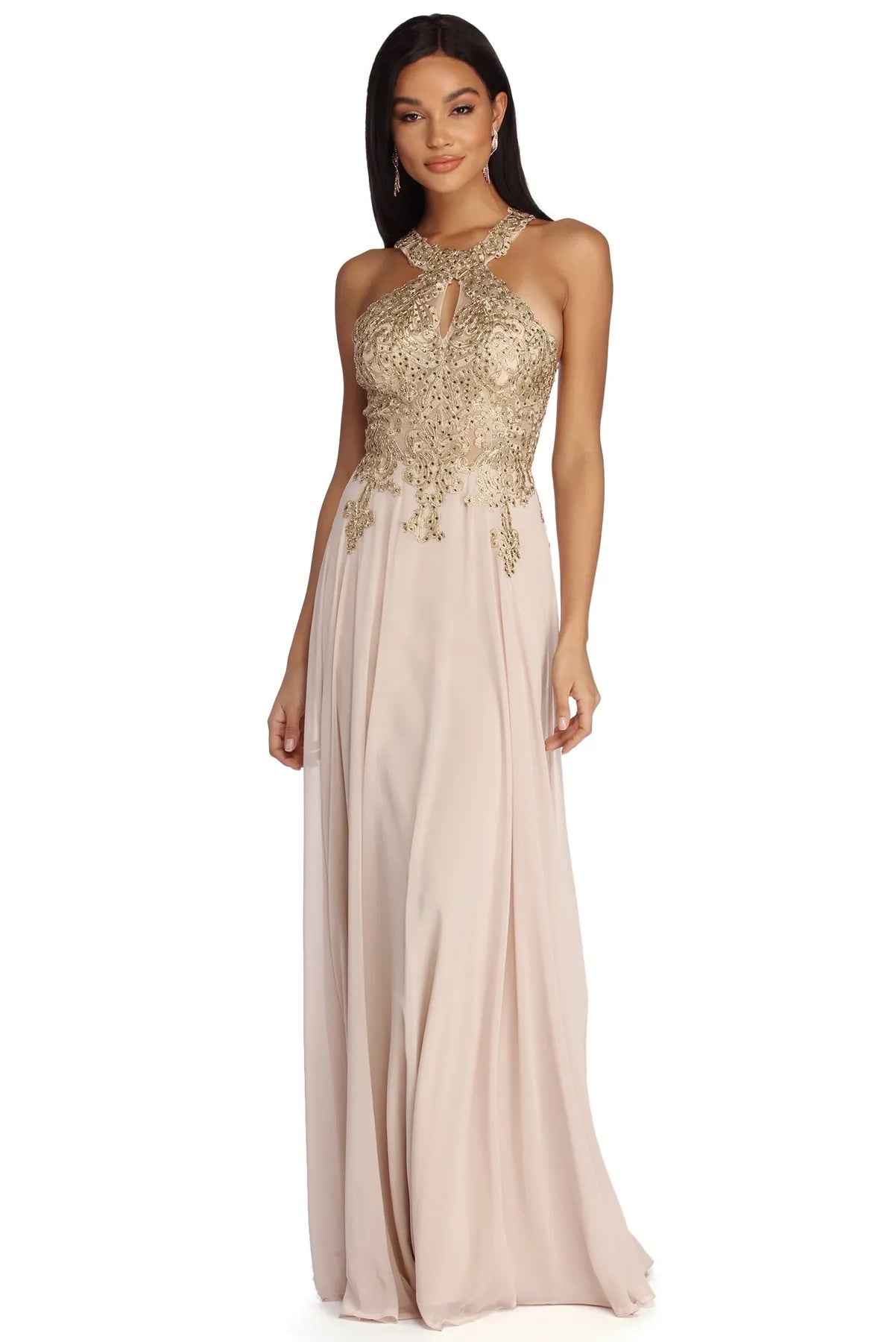 Limited Stock Jayla Formal Embroidered Chiffon Dress