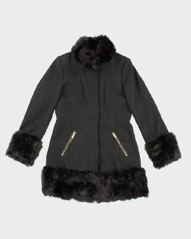 Discount Deals Y2K Guess Faux Fur Collared Overcoat - S