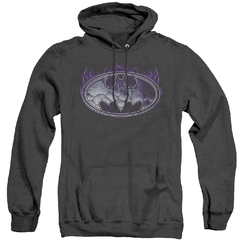 Bargain Bin Dc Batman Cracked Shield - Heather Pullover Hoodie