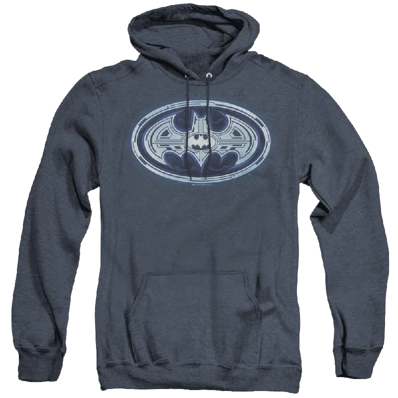 Discount Extravaganza Dc Batman Cyber Bat Shield - Heather Pullover Hoodie