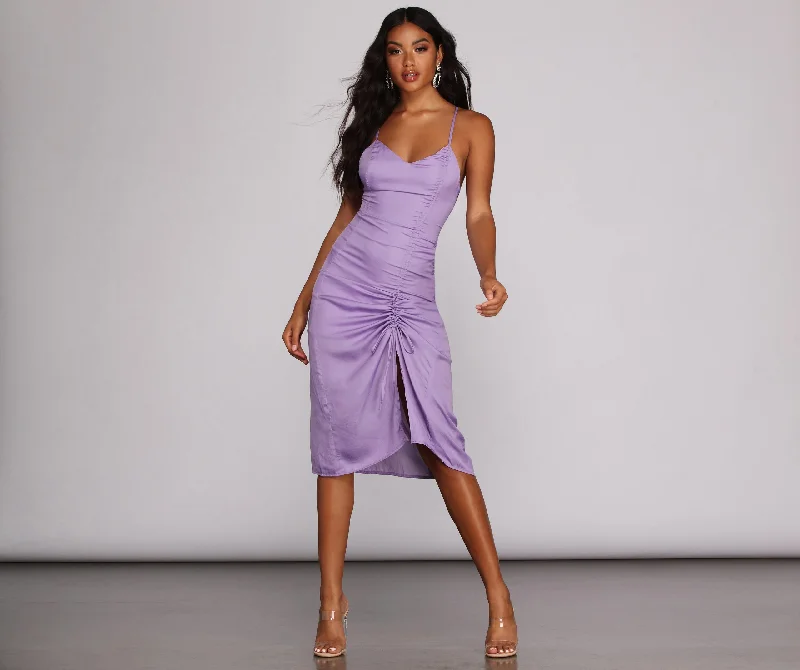 Extra Discounts Let Slip Ruched Maxi Dress
