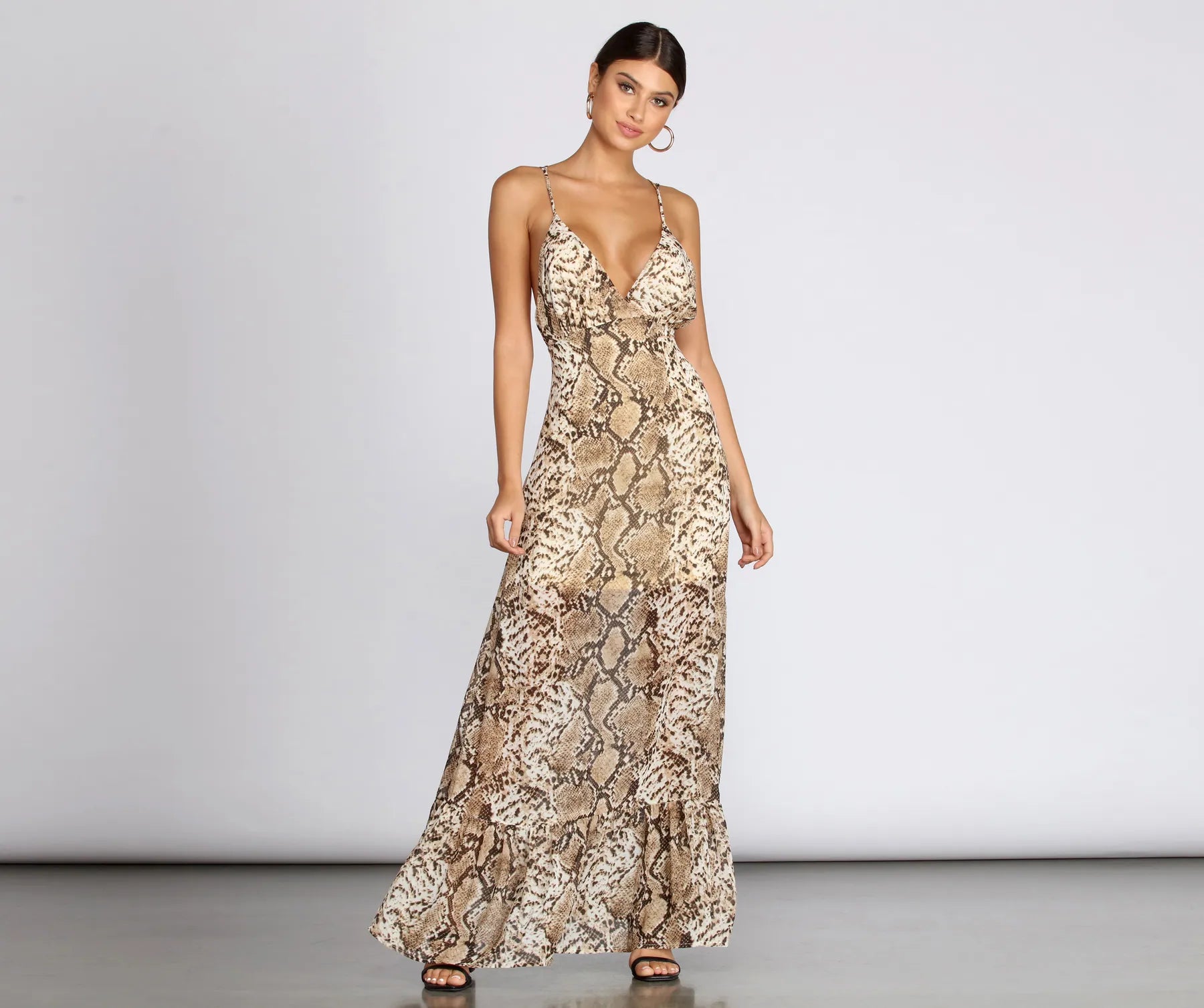 Today’s Deal Sleeveless Leopard Chiffon Maxi Dress