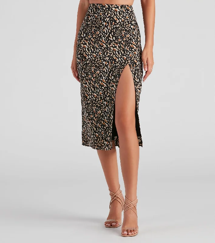 Feeling Fierce Leopard Midi Skirt