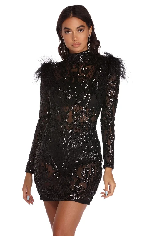 Act Now Jayne It's Showtime Sequin Dress