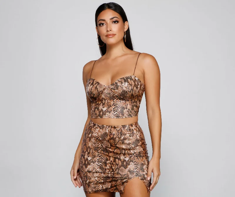 Best Bargains Irresistibly Chic Snake Print Bustier