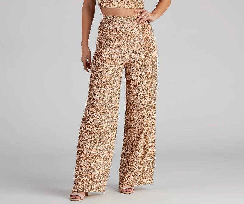 Discount Deals Sandy Beaches Boho Wide Leg Pants
