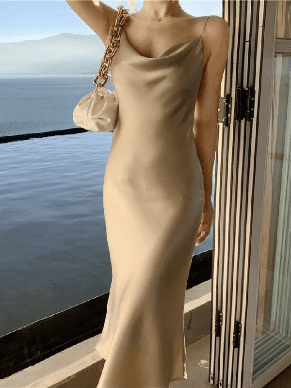 Amazing Deals Satin Slip Maxi Dress