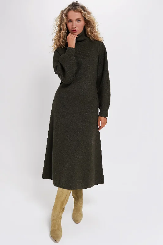 Deep Discounts Moss Green Torie Sweater Dress