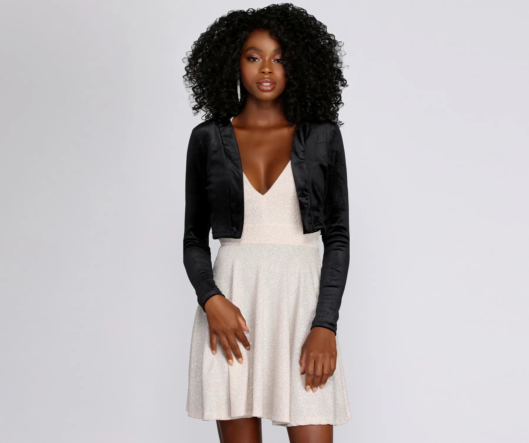 Blowout Deals Velvet Crop Bolero Cover Jacket