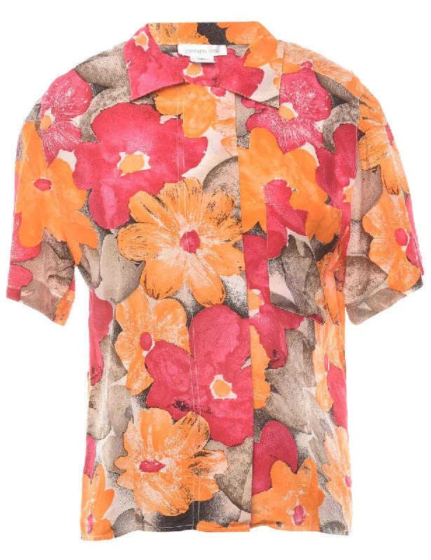 Blowout Deals Floral Silk Blouse - M
