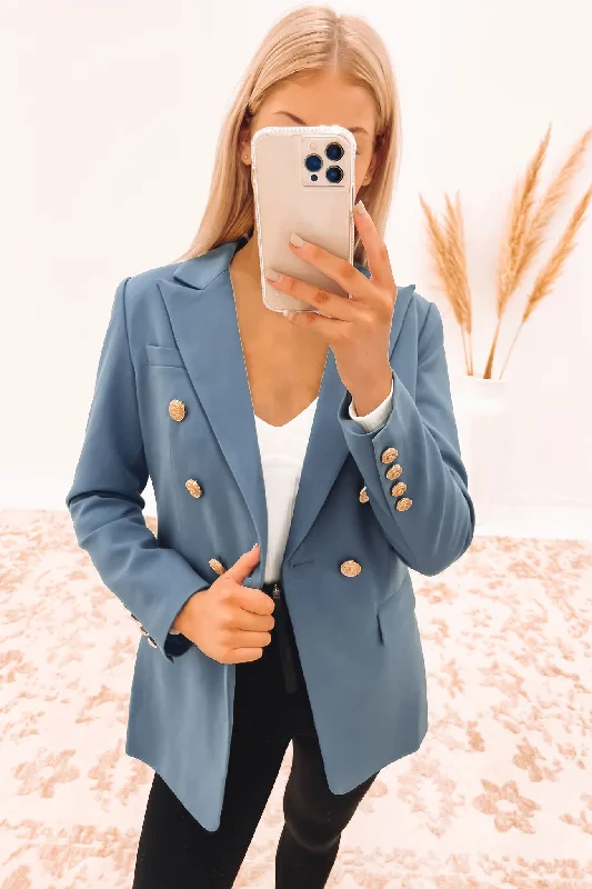 Lowest Price The Signature Blazer Steel Blue