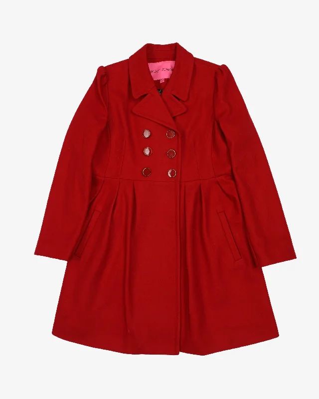Clearance Event Betsey Johnson Red Wool Overcoat -