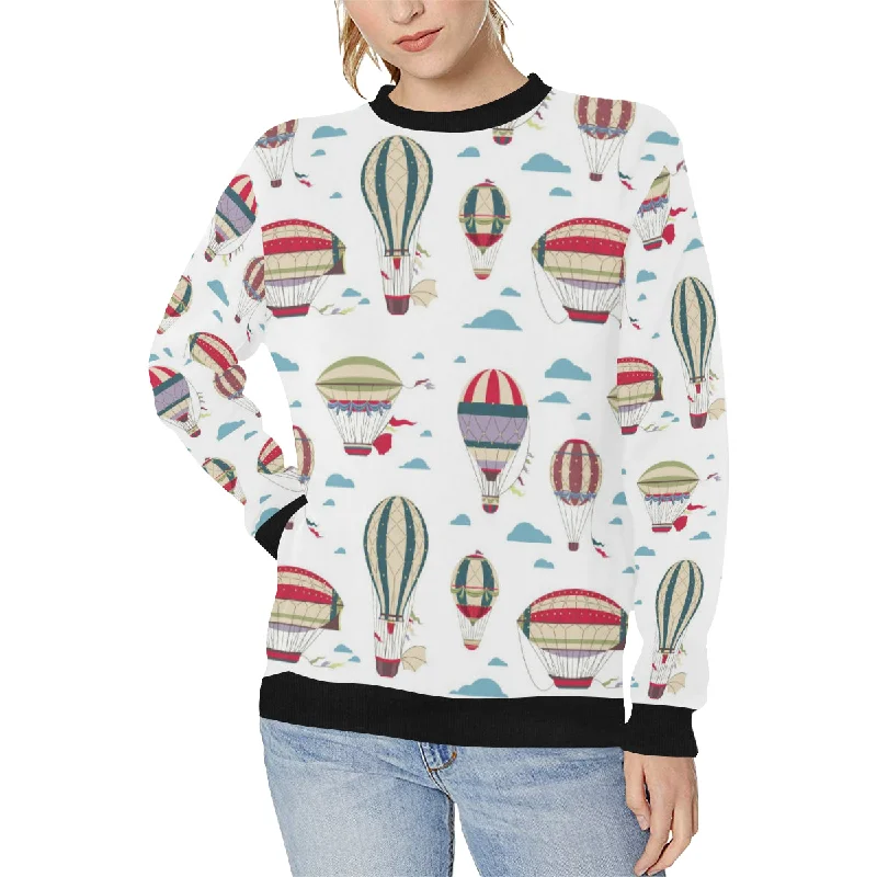 Hot air balloon pattern Women's Crew Neck Sweatshirt