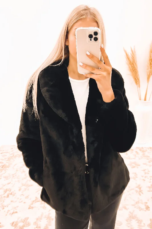 Act Fast Marni Faux Fur Jacket Black