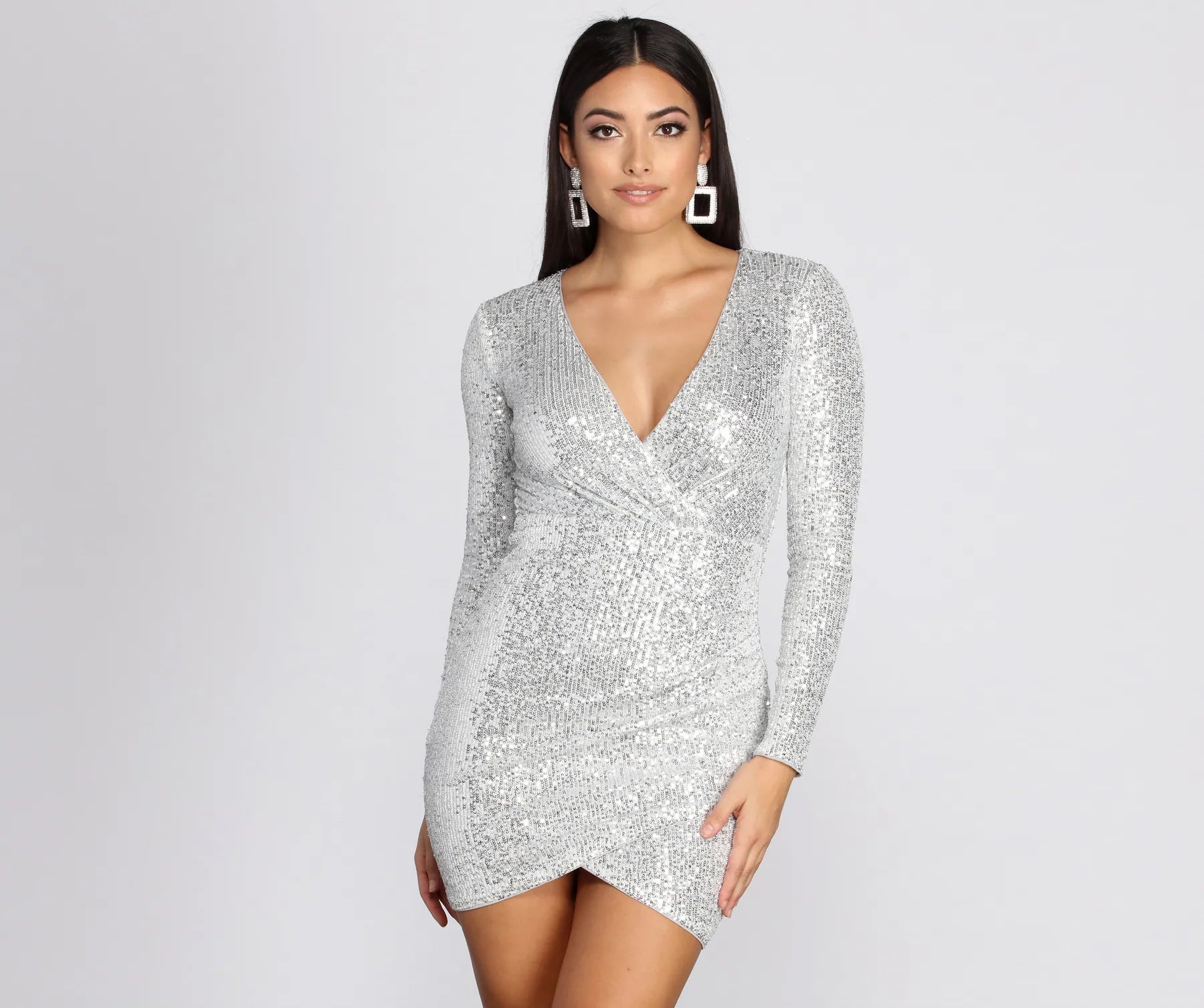 Amazing Deals Shimmering Sequins Mini Dress