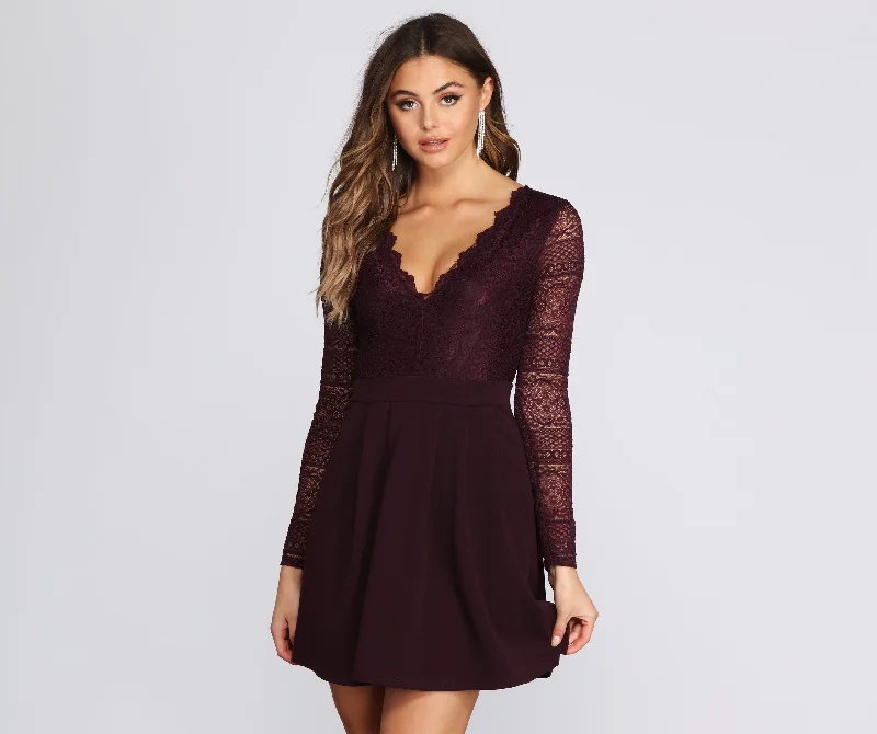 Last Chance Secret Obsession Lace Skater Dress
