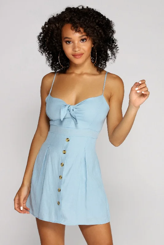 Massive Deals Buttoned Beauty Skater Dress