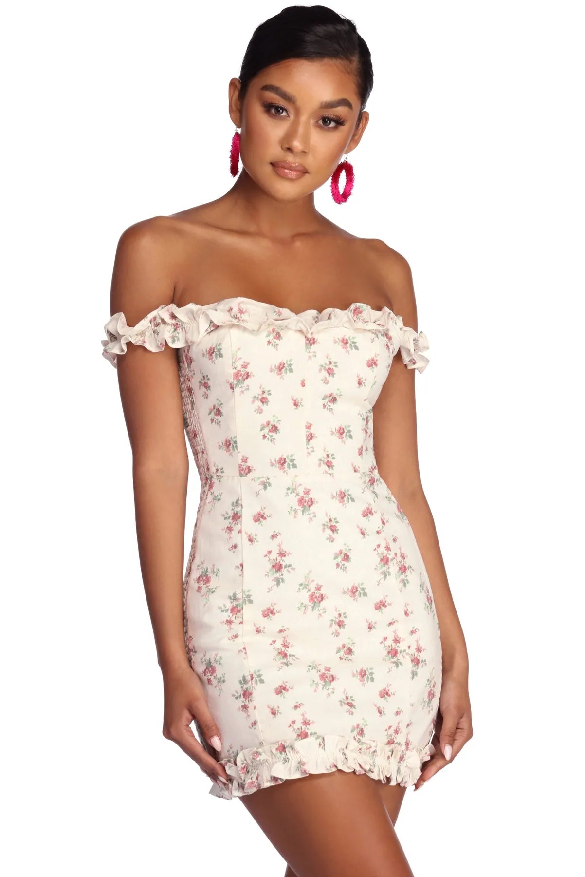 Bargain Prices Smocked In Spring Florals Dress