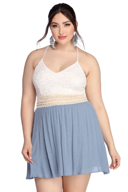 YEAR-End Sale Plus Crochet In Color Dress