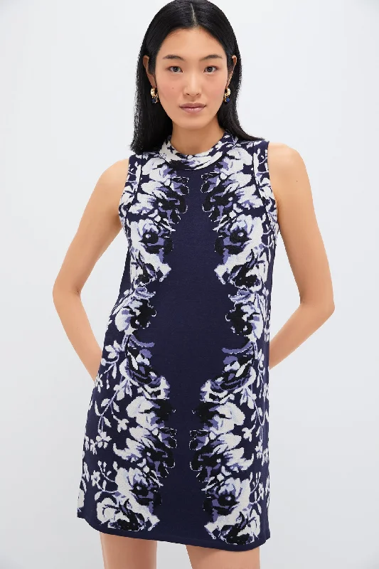 Incredible Offers Indigo Reflection Knit Jacquard Marie Dress
