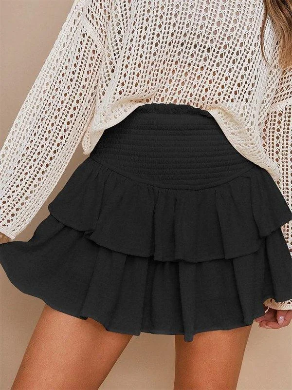 Exclusive Online Offer Smock Tiered Ruffle Mini Skirt