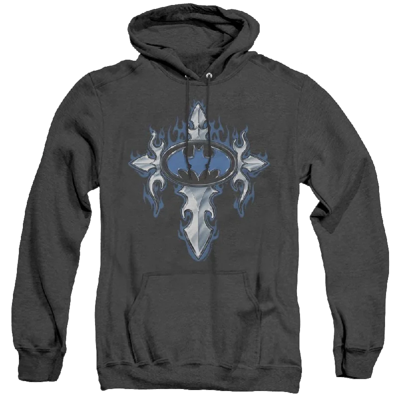 Doorbuster Deal Dc Batman Gothic Steel Logo - Heather Pullover Hoodie