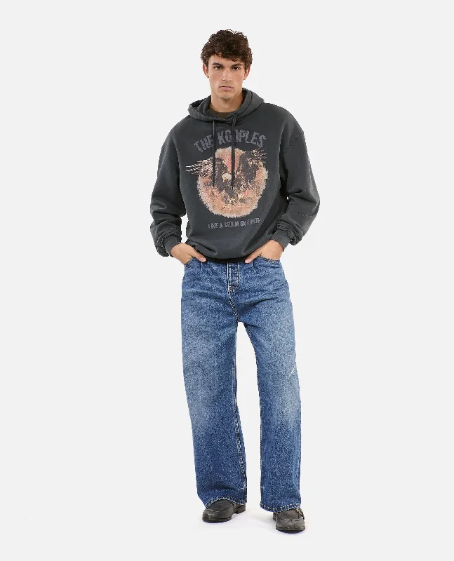 Exclusive Online Offer Hoodie With Serigraphy | Men | Black Washed
