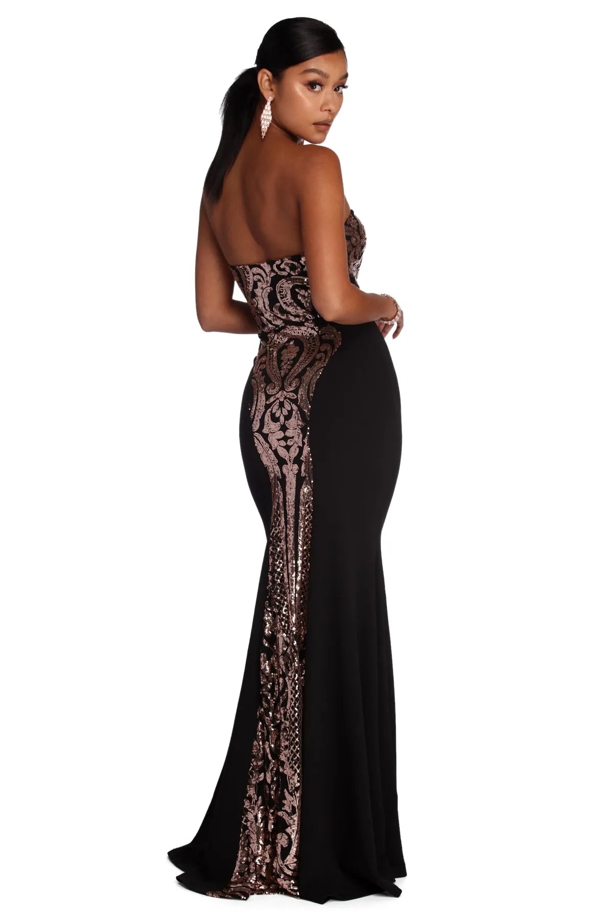 Deal of the Day Elise Strapless Sequin Mermaid Dress