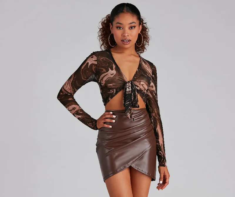 YEAR-End Sale Lose Your Marbles Tie-Front Top