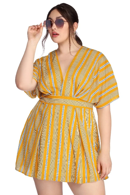 Customer Appreciation Sale Plus Stripe Stunner Mini Dress