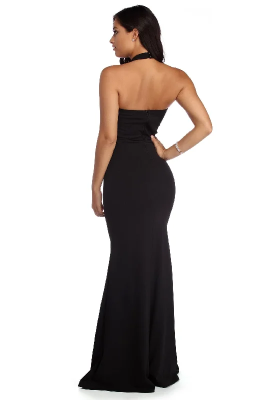 Price Break Lynda Formal Halter Dress