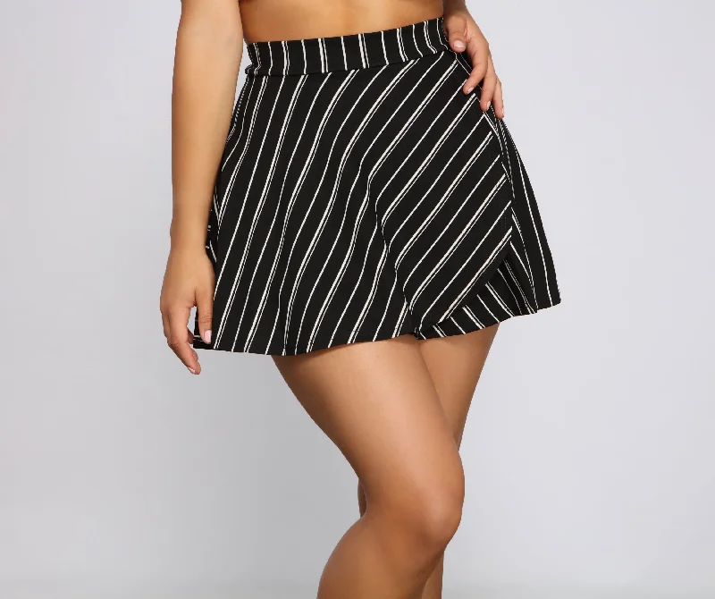 Price Slash Striped And Stylish Skort