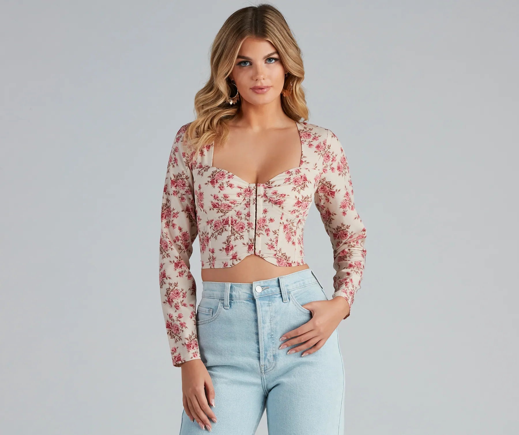 Epic Deals Boho Beauty Floral Corset Top