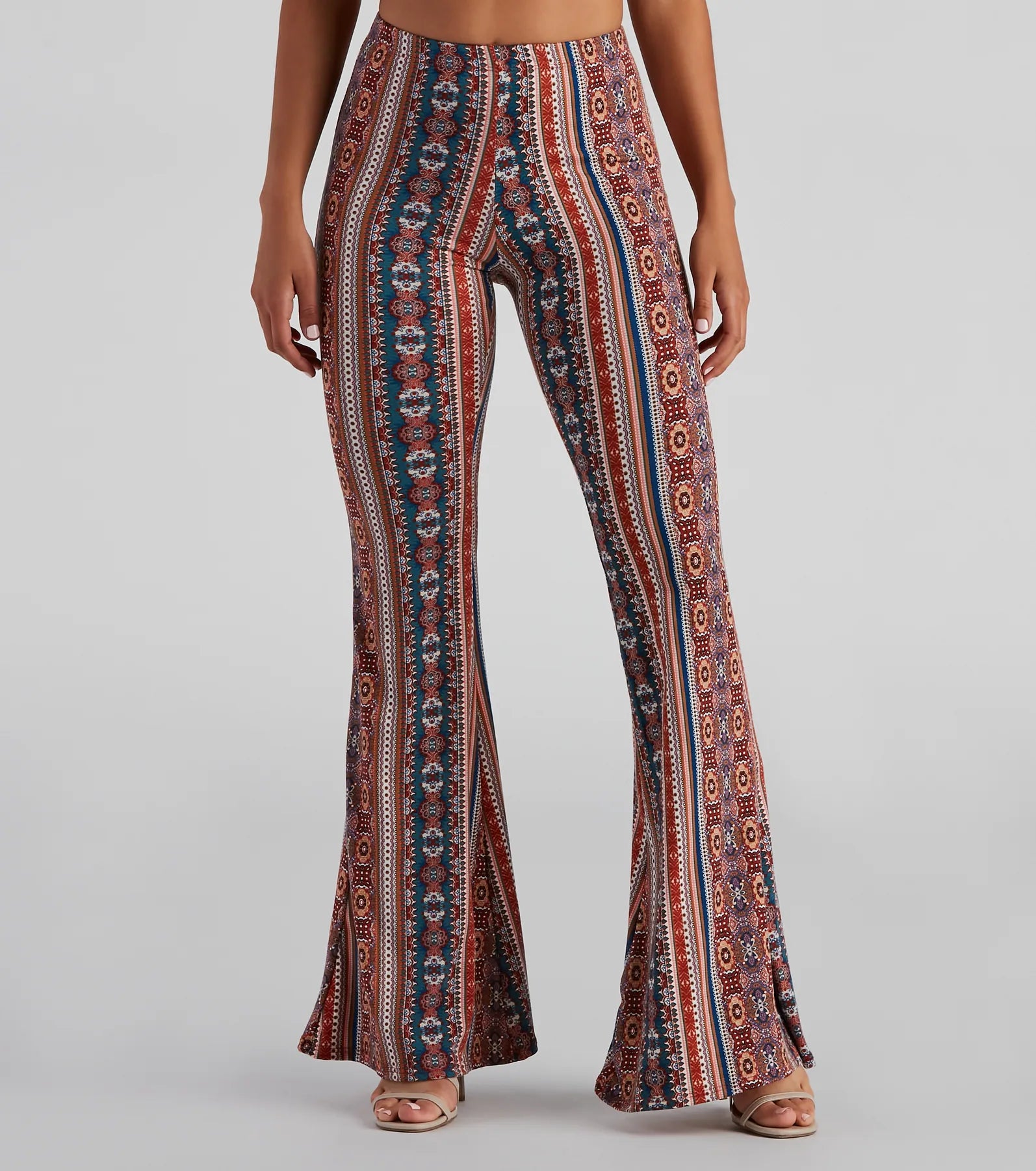 New Markdowns Bohemian Daze Medallion Print Flare Pants