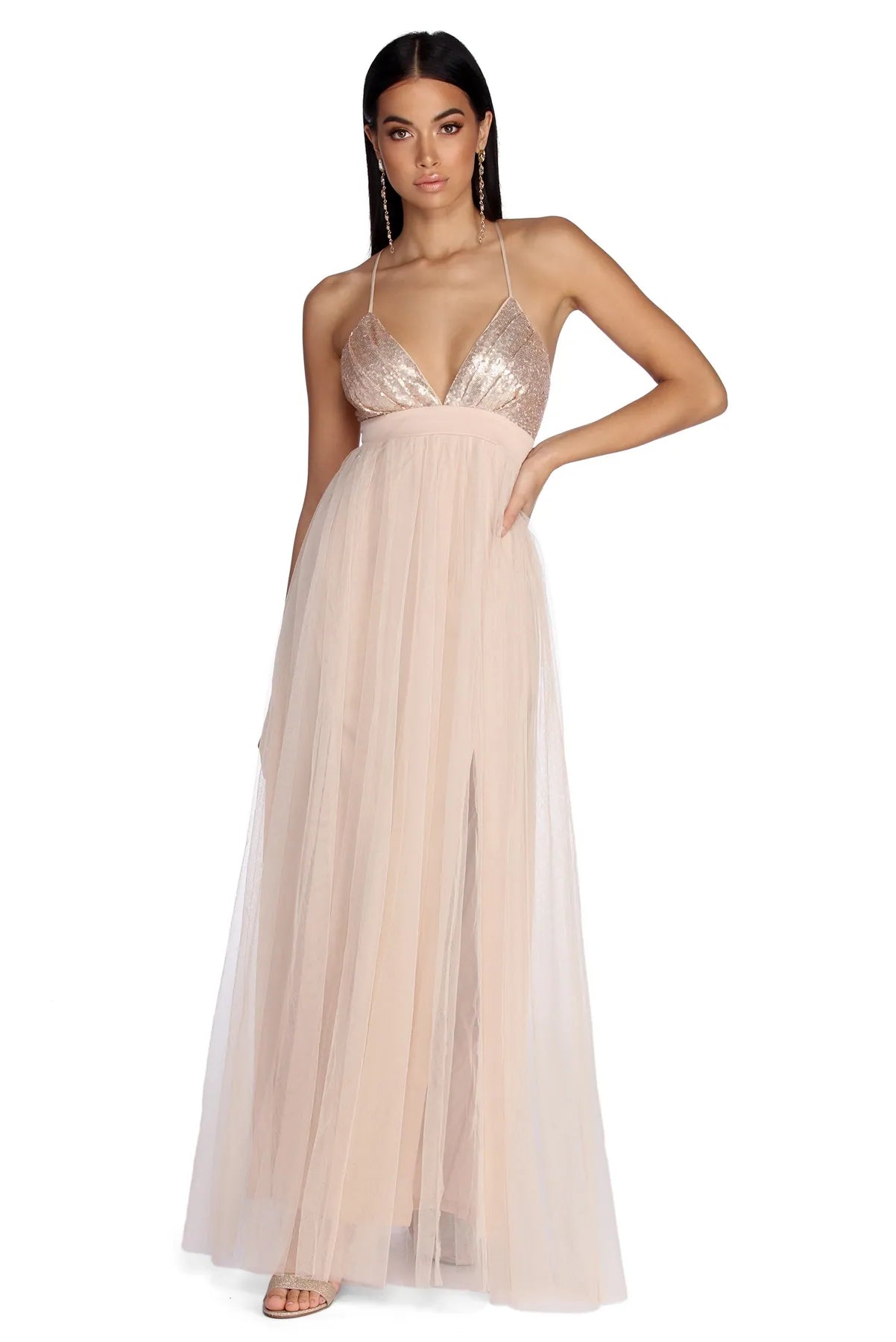 Price Cut Alaina Formal Tulle And Sequin Dress