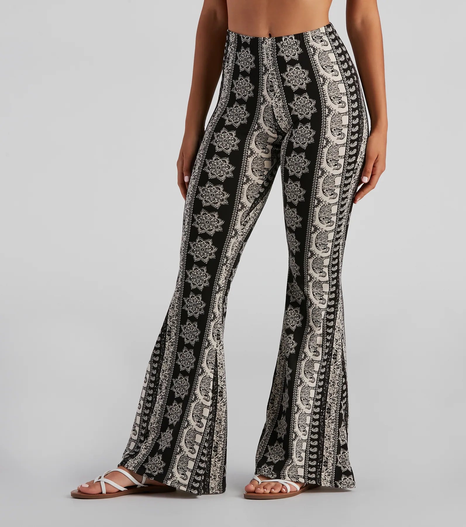 Limited Availability Elephant Print Bohemian Flare Pants