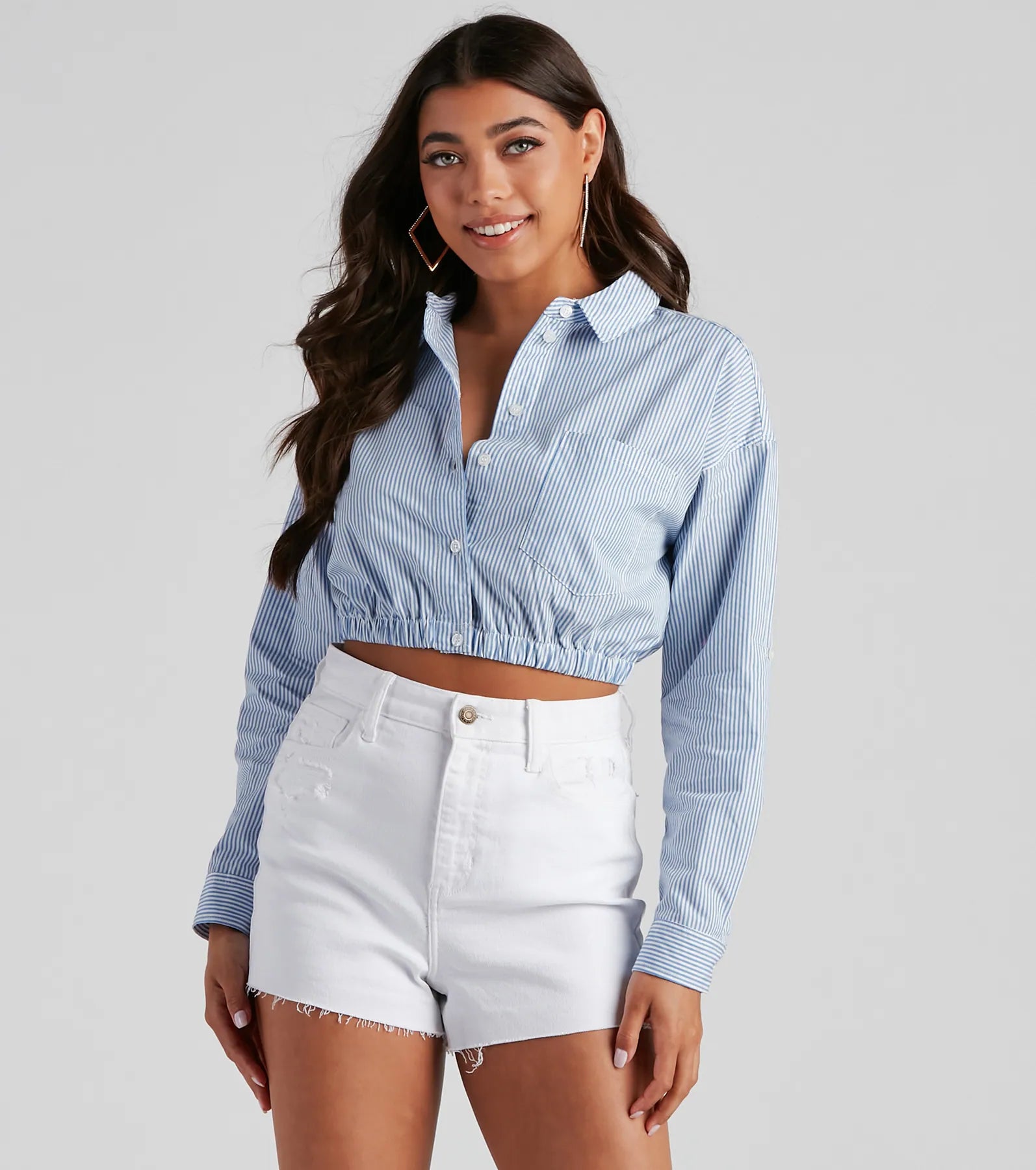 Best Bargains Spot My Stripes Button-Down Top