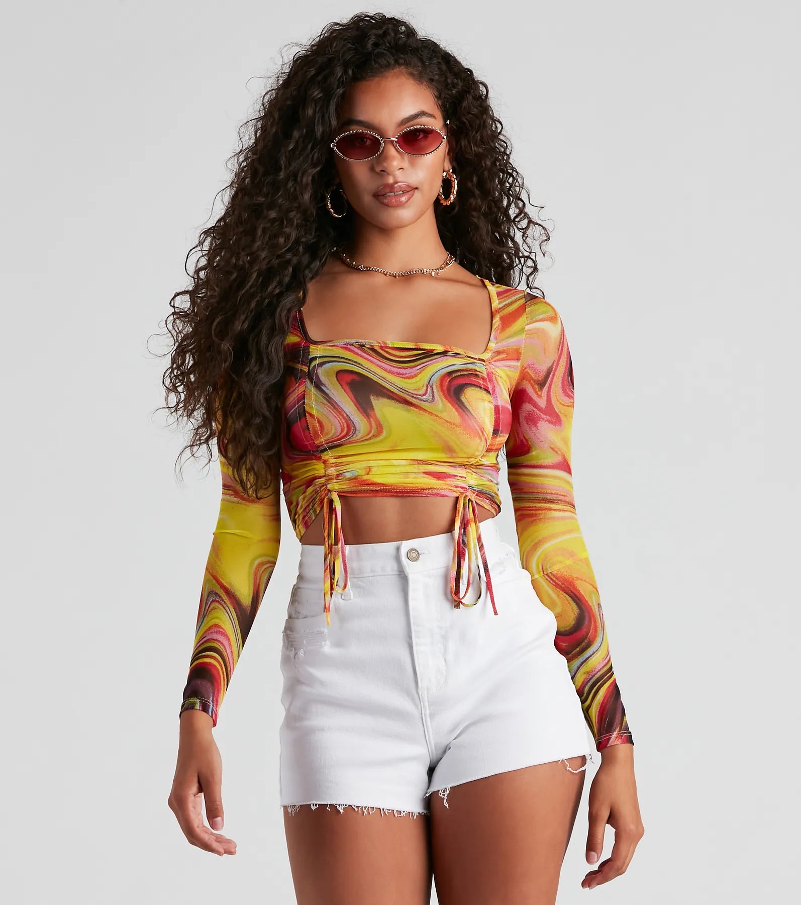 YEAR-End Sale All The Trendy Vibes Mesh Crop Top