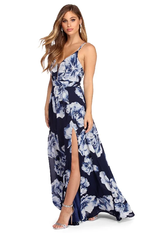 Bonus Savings Bea Formal Floral Wrap Dress
