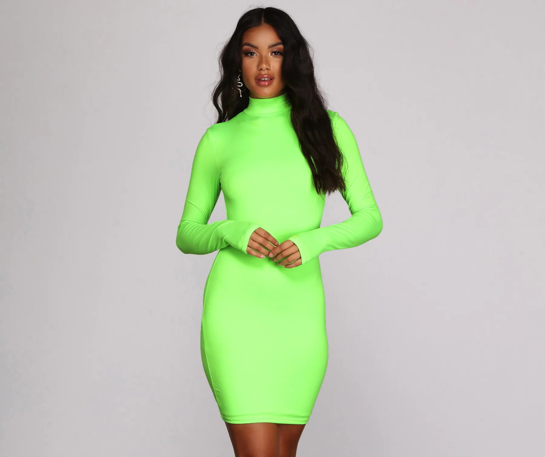 Warehouse Sale Walk The Mock Neck Mini Dress