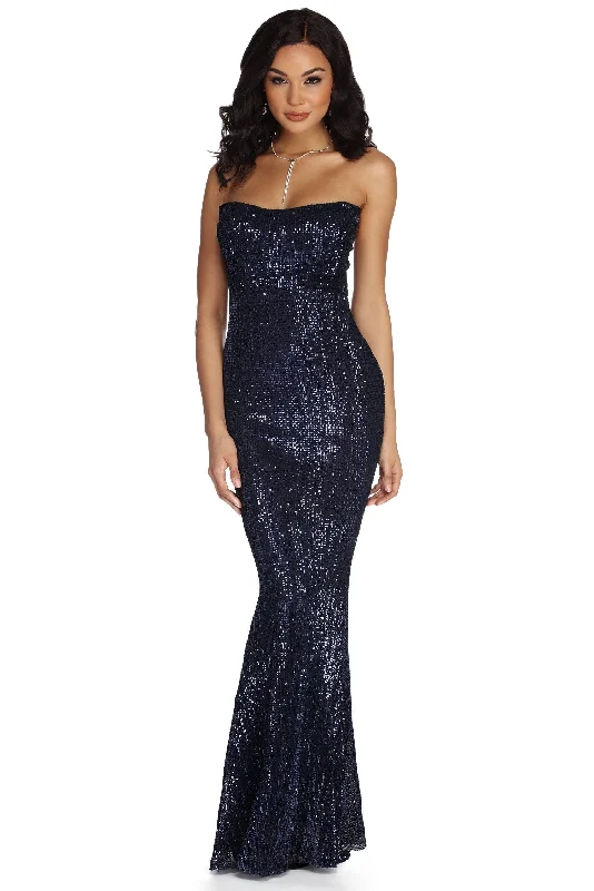 Seasonal Clearance Freya Formal Strapless Sequin Dress