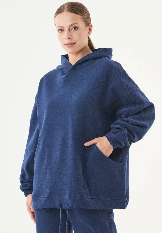 Low Prices Hande Soft Touch Oversize Organic Cotton Hoodie Navy