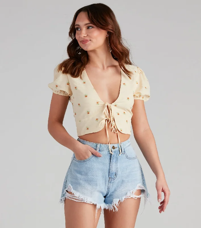 Instant Discount Sunny Days Floral Crop Top