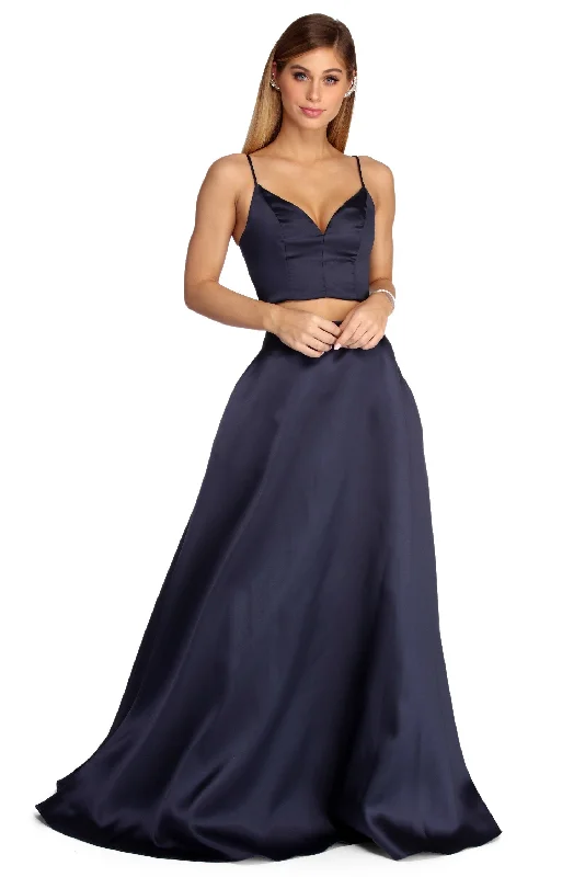 Bargain Bin Roxanne Formal Two Piece Lattice Dress