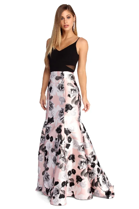 Special Price Esme Formal Floral Trumpet Dress