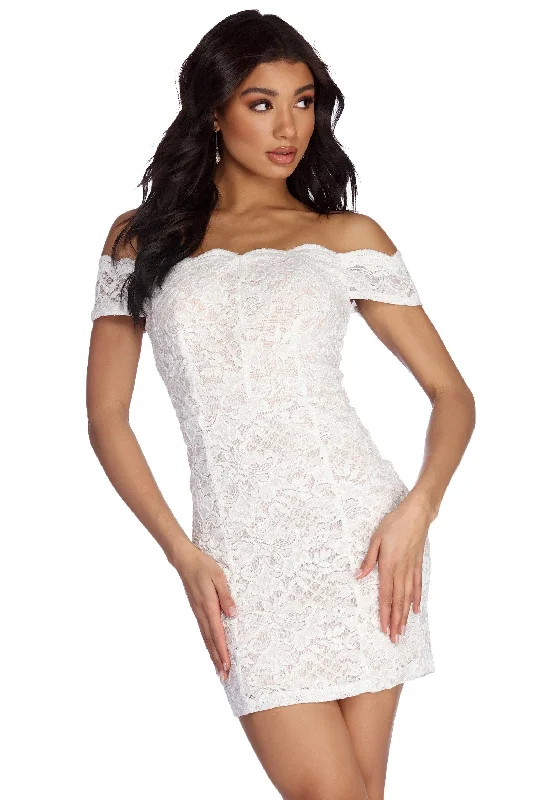 Crazy Deals Andrea Formal Glitter Lace Dress