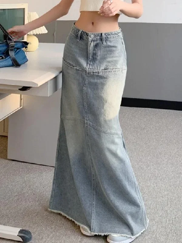 Exclusive Online Offer Vintage Denim Mermaid Maxi Skirt